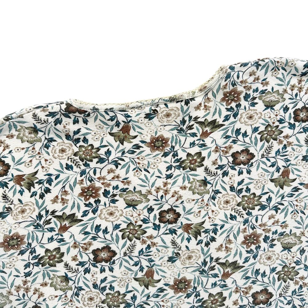 White Stag Floral Top XL Cotton Short Sleeve Casual Cottagecore Vintage Style - Picture 8 of 8
